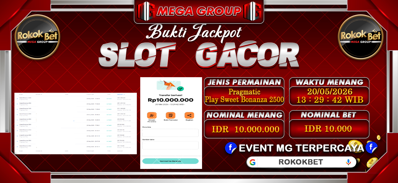 Bukti JP situs Rokokbet hari Rabu, 20 Mei 2026
